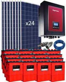 Kit Grid Tied PV System 6000W with Battery 25000Wh
